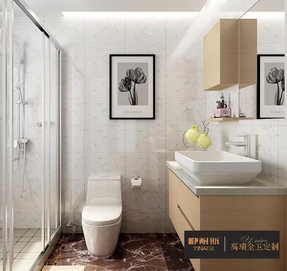 小巧的吊柜，滿足衛(wèi)生間日常收納;設(shè)置隔板，方便洗漱用品擺放。